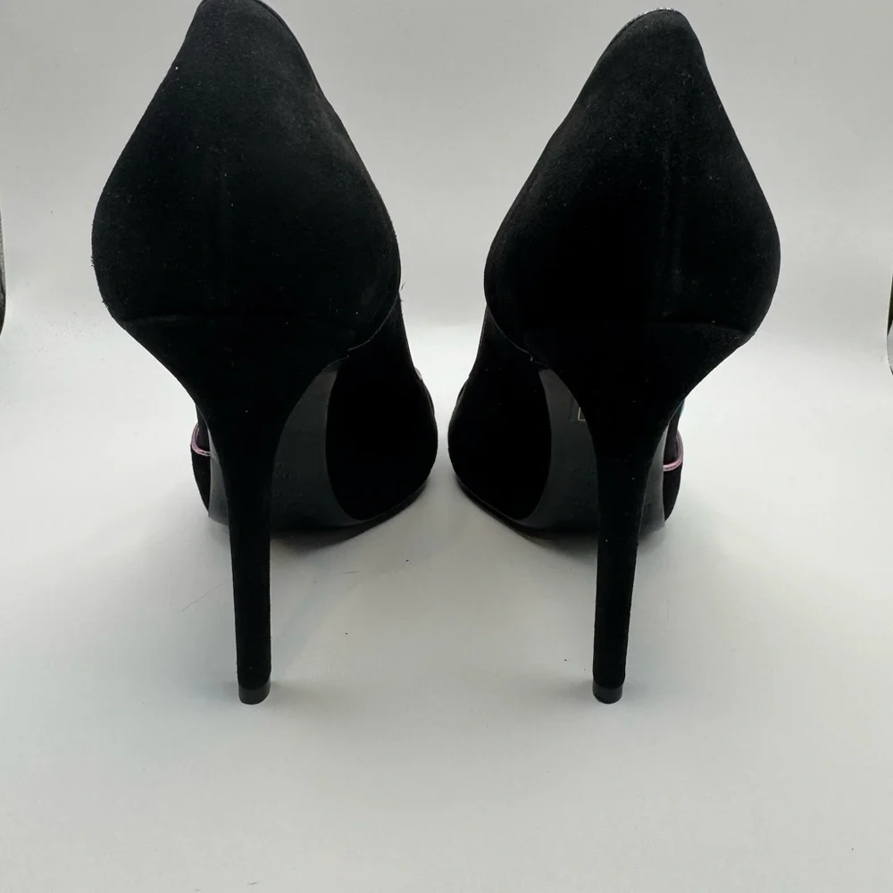 D&G Black Heels with Vibrant Multicolor Accents size 39 Italy